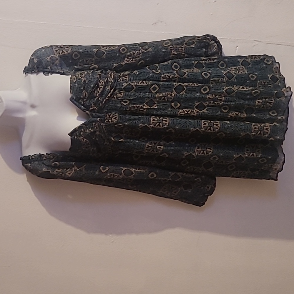 Blue Patterned Mini Dress - Picture 7 of 10